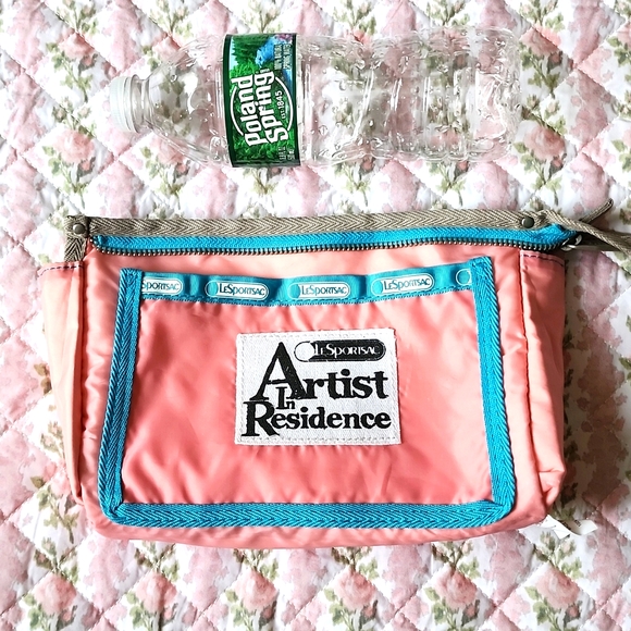Rare Lesportsac Artist zipper pouch rainbow sky blue pink inner bird art cosm… - Picture 7 of 13